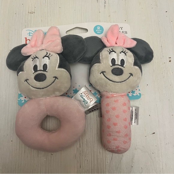 Disney Minnie Mouse Plush Lovi Rattle Set - Picture 1 of 4